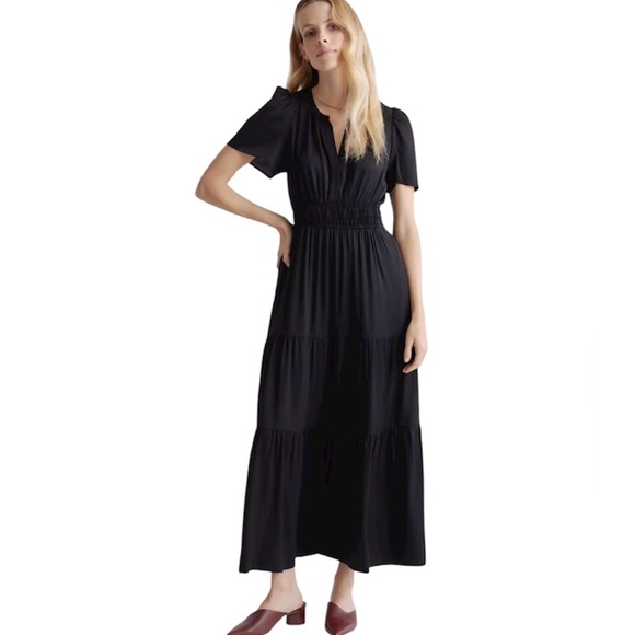 Quince Washable Stretch Silk Tiered Maxi Dress Size Small - Picture 1 of 5